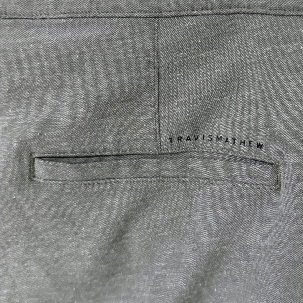TravisMathew Mens Grey Green Heathered Performance Golf Hybrid Shorts Size 42 - Picture 2 of 4
